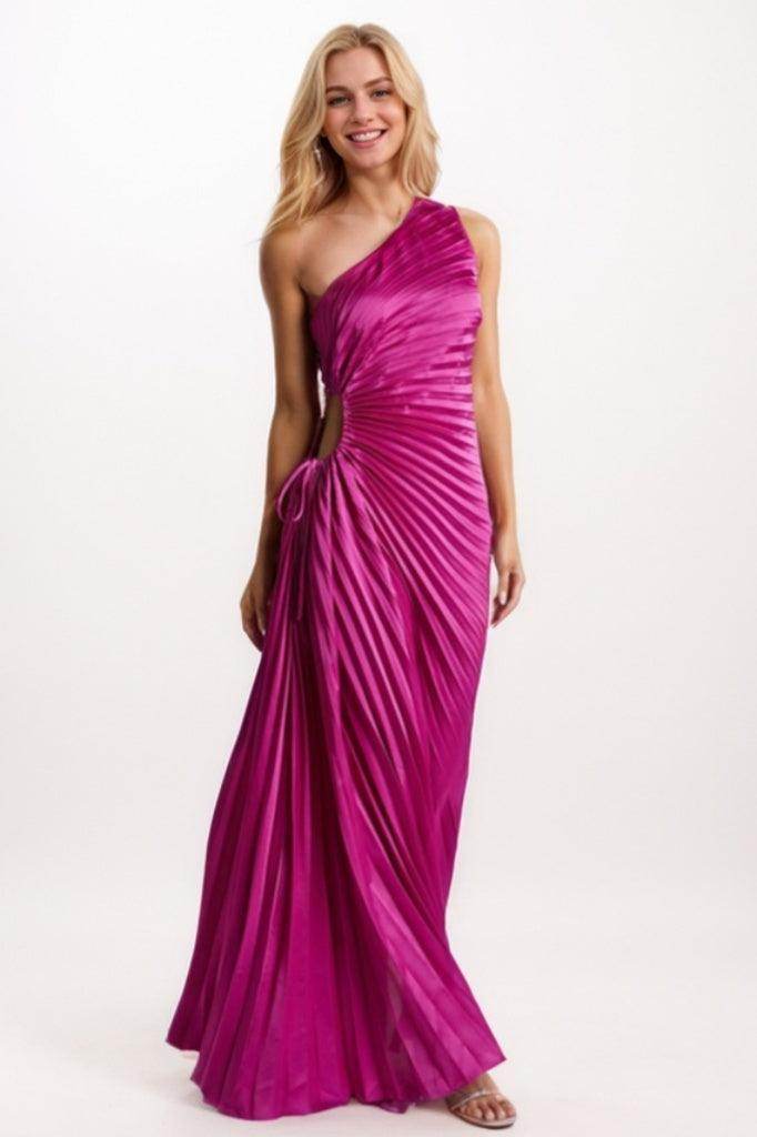 A-Line Maxi Satin Prom Dress CS0694 - COCOMELODY
